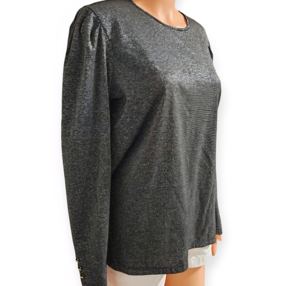 Liz Claiborne Black Long Sleeve Blouse - Picture 5 of 7